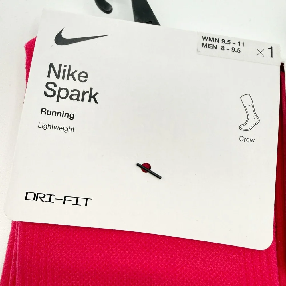 Nike‎ Spark Socks (3 Pair) Crew, Lightweight Size 8 - 9.5 Mens Pink DA3584-667